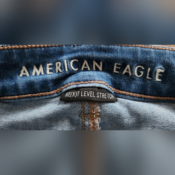 American Eagle Next Level Stretch Super Hi Rise Jegging Womens Size 0  Blue - Picture 3 of 8